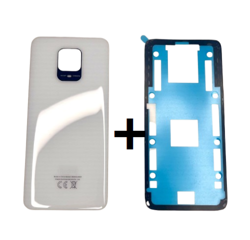 Klapka Baterii Plecki Xiaomi Redmi Note 9 Pro / 9s Biała + Klej / Zestaw