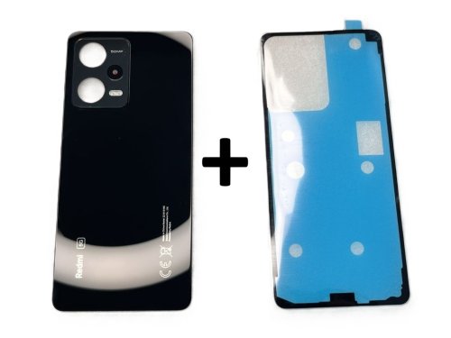 Klapka Baterii Xiaomi Redmi Note 12 Pro 5G Czarna Kompletna + Klej / Zestaw