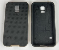 Etui Pokrowiec z Ramką Samsung S5 G900 / S5 Neo G903F Złoty