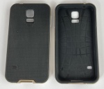 Etui Pokrowiec z Ramką Samsung S5 G900 / S5 Neo G903F Złoty